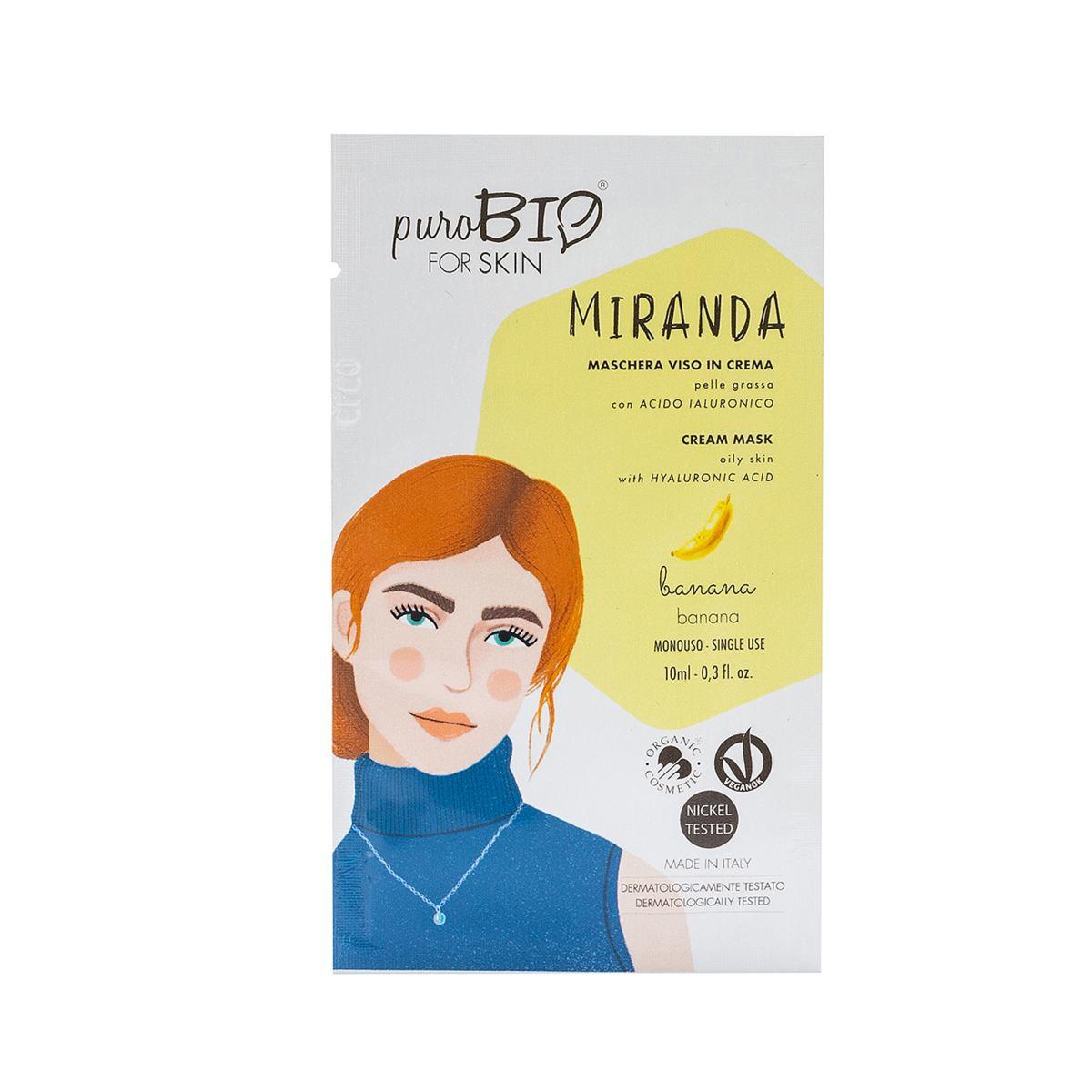PuroBio Miranda Maschera Viso in Crema alla Banana per Pelle Grassa 10ml