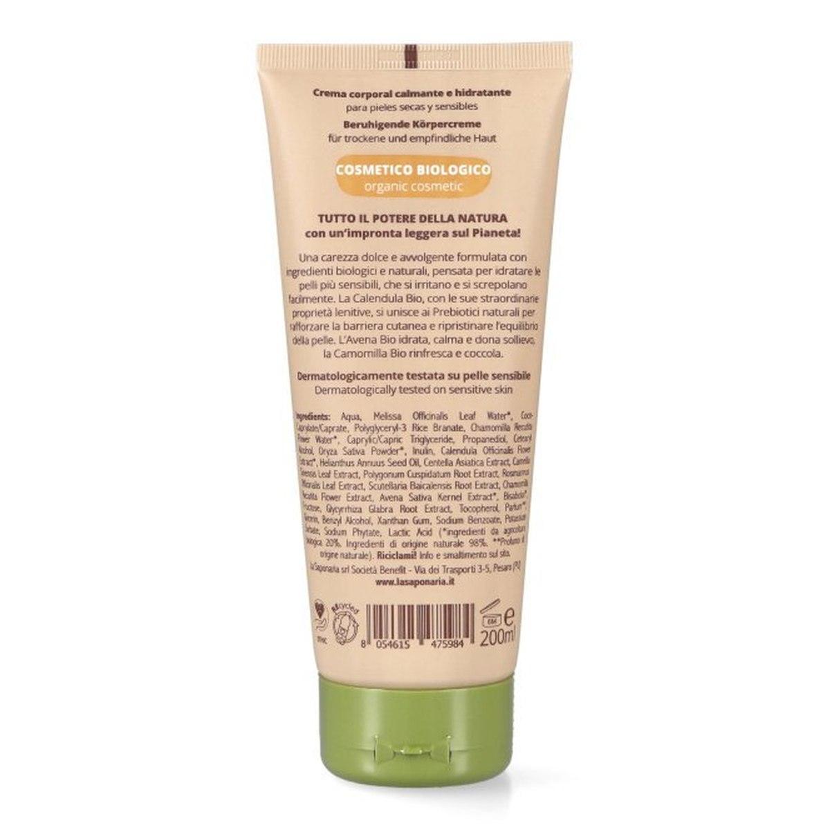 La Saponaria - Crema Corpo Pelli secche e sensibili  Calendula Bio e Prebiotici 200ml