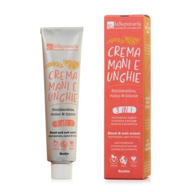 La Saponaria Crema mani e unghie 3 IN 1 - Fitocheratina, ricino & limone 40ml